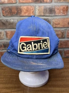 Vintage Gabriel Patch Shock Absorbers Made In USA Mesh SnapBack Blue Hat BENT - Picture 1 of 8