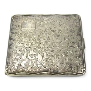 Homann & Katz Zigarettenetui ca. 1920 Jugendstil / Art Deco Alpacca Floral Hoka - Bild 1 von 6