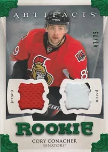 13-14 UPPER DECK ARTIFACTS JERSEY & PATCH EMERALD ROOKIE CORY CONAHCHER RC /75 - Bild 1 von 1