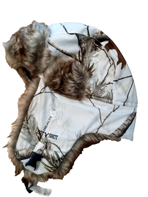 Real Tree Hot Shot Bomber Hat Browns Faux Fur buckle Thinsulate lined Trees Warm - Image 1 of 4