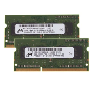 4GB Micron 2X 2GB DDR3 1333MHz PC3-10600 1RX8 204PIN SODIMM Laptop Memory RAM_ - Picture 1 of 9