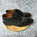 J.Crew Gifford Oxford Dress Shoe Mens Size 9.5 Black Wingtip Leather 20604 Italy
