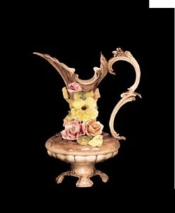 Capodimonte Floral Pitcher Sz Small -- Made in Italy - Picture 1 of 1