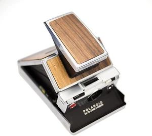 Polaroid SX-70 Silver Body - Walnut Wood Replacement Cover - Picture 1 of 5