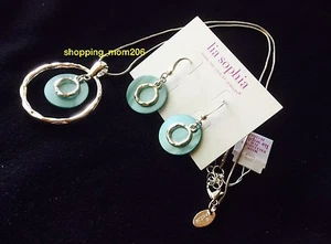 Lia Sophia "Out To Sea" Mother of Pearl Necklace & Earrings Set - Picture 1 of 5