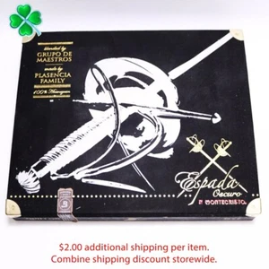 Caja de cigarros de madera vacía Montecristo Espada Oscuro Quillon 9,75" x 8,25" x 1,5" - Imagen 1 de 9