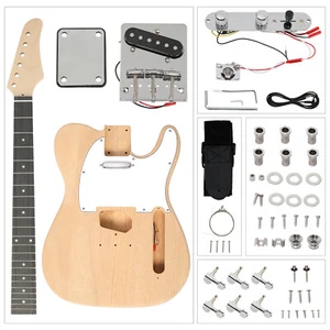 DIY 6 String TL Style Electric Guitar Kits with Mahogany Body Maple Neck - Picture 1 of 7