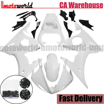 Unpainted Fairing Kit ABS + Bolts For Yamaha YZF R6 2003-2004 / R6S 2006-2009 - Imagem 1 de 4