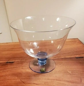 Marquis By Waterford Crystal Bermuda Blue Pedestal Fruit Bowl (NWOT) - Picture 1 of 8