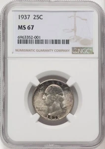 1937 Washington Quarter 25C MS67 NGC - Picture 1 of 2