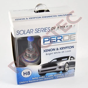 LIFETIME REPLACEMENT WARRANTY PERDE H8 SOLAR PLATINUM HALOGEN LIGHT BULBS - Picture 1 of 3