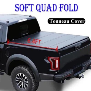 6.4ft Bed Tonneau Cover For 2003-2023 Dodge Ram 1500 2500 3500 Soft Quad Fold - Picture 1 of 10