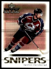 1999-00 Upper Deck MVP Stanley Cup Second Season Snipers Peter Forsberg R51