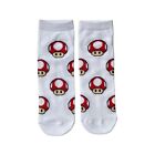 Ladies Super Mario Magic Mushroom Trainer Socks 4-8 UK / 37-42 Eur / 6-10 US