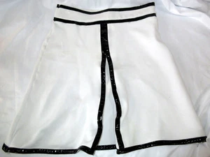 Kenar Womens VTG White & Black Patent Trim A-Line Shirt Zip Groovy SZ 4 VGUC - Picture 1 of 6