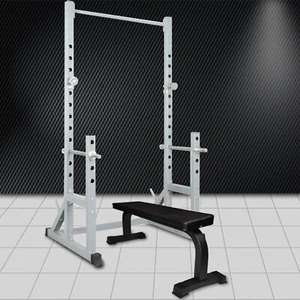 Power Cage - Power Rack - Squat Rack - Bench Press Chin Up + Flat Weight Bench - Picture 1 of 10