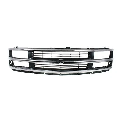 Chrome Shell/Painted Gray Insert Grille for Chevrolet Express Van 1996-2002, - Imagem 1 de 4