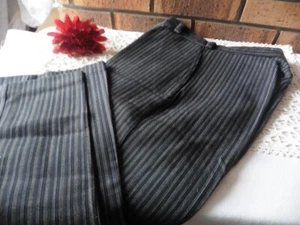 ALTE HOSE GRD VATER SCHWARZ-GRAU GESTREIFT "DICKE LEINWAND - Bild 1 von 10