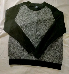 Men GAP Black & White Marbled Knit Cotton Crewneck Pullover Sweater M NWOT 2015 - Picture 1 of 9