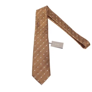 Tom Ford NWT Neck Tie in Orangey Brown with White Polka Dots 100% Silk - Picture 1 of 8