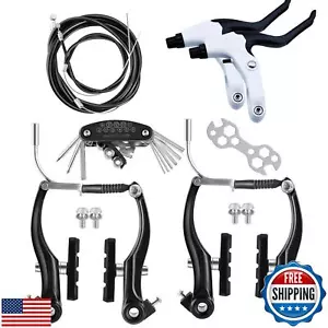 2 Pairs Bike Brakes, Universal Complete V Bike Brakes Set, Mountain Bike Repl - Picture 1 of 5