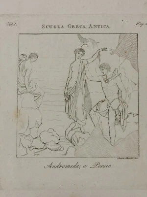 ANTIKE RADIERUNG STICH STANIS MORELLI ANDROMEDA UND PERSEUS - Bild 1 von 4