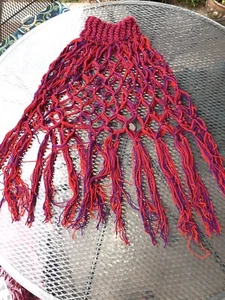 Purple And Red Womens One Size Knit Reversible Poncho - Picture 1 of 7