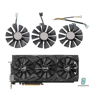 Graphic Card Fan 87mm for ASUS Rog Strix Geforce GTX 1070 Ti Advanced, Dragon - Afbeelding 1 van 6