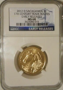 2012-D $1 SACAGAWEA TRADE ROUTES NGC MS 68 EARLY RELEASES  - Picture 1 of 2