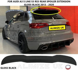 FÜR AUDI A3 S LINE S3 8V HECKSPOILER VERLÄNGERUNG V STYLE LOOK SCHWARZ 2012 2020 - Bild 1 von 5