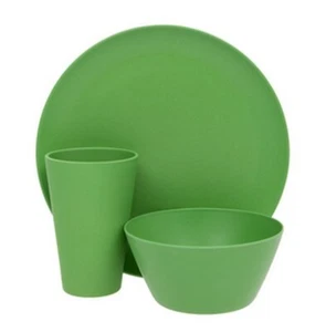 Recycled Eco Picnic Set For One - Green - Camping Colour Party - Picture 1 of 3