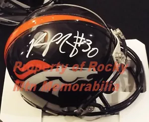 Denver Broncos PHILLIP LINDSAY Signed/Autographed Mini Helmet w/ JSA-COA - Picture 1 of 2