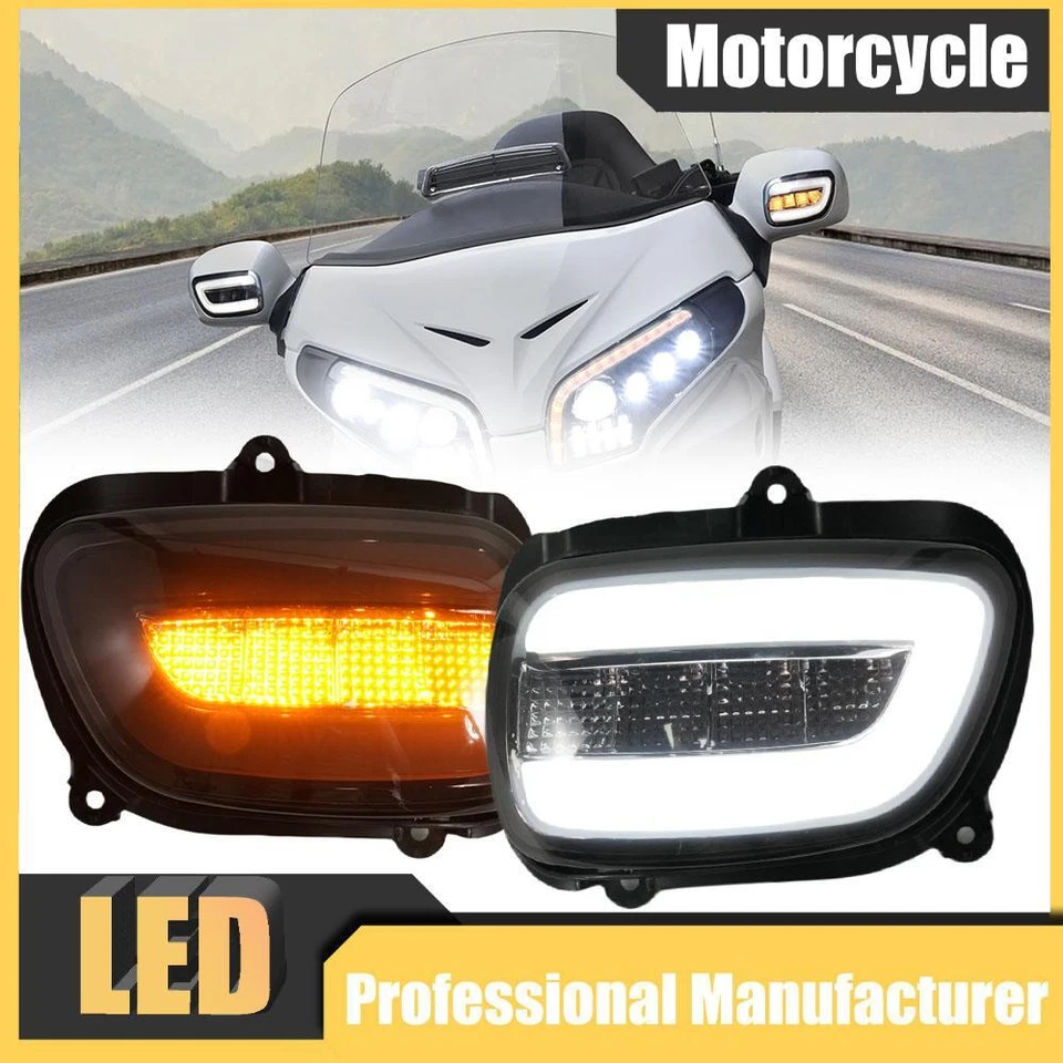 Luz de señalización de giro LED delantera apta para Honda Goldwing 1800 GL1800 2001-2016 2017 Foto 1 de 4