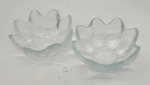 ThriftCHI ~ (2) Blenko Lotus Flower Bowls - Light Blue - Picture 1 of 11