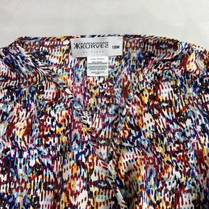 Kardashian Kurves Womens Plus Sz 18W Dress V Neck Sleeveless Multicolor - Picture 1 of 6