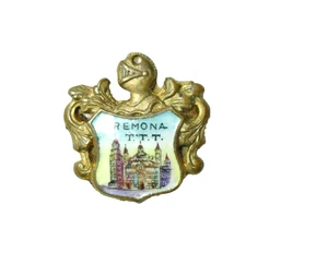 PICCOLO STEMMA PLACCA MEDAGLIETTA SMALTATA LE 3 T DI CREMONA TTT - Picture 1 of 2