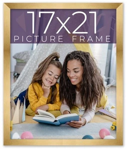17x21 Frame Gold Bronze Solid Wood Picture Frame Width 0.75 Inches | Interior Fr - Picture 1 of 9