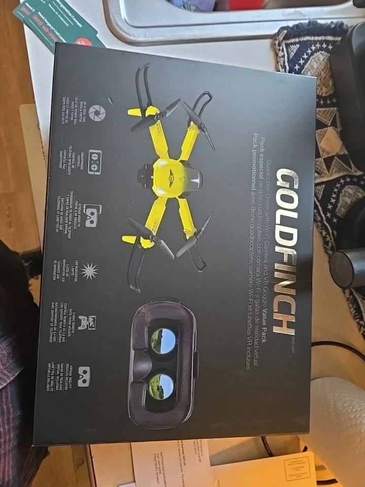Sky Rider Goldfinch Drone with Wi-Fi Camera VR Goggles 328ft Range Foldable - Image 1 of 1