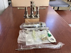 NEW Moen 6401NL Belfield Bathroom Faucet Polished Nickel W/Lift Rod&Drain B327 - Picture 1 of 4
