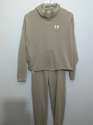 Conjunto de sudadera y sudadera Under Armour para mujer talla XS beige camiseta corta elástica Ankl Foto 1 de 4