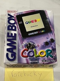 Nintendo Game Boy Color Atomic Purple Console - EXCELLENT CONDITION IN BOX!