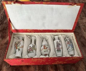 República de China ROC 5 piezas jarrón de porcelana con cáscara de huevo botella inmortales melocotón - Imagen 1 de 10