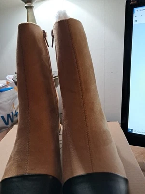 Botines Coutgo para mujer tacón grueso marrón claro talla 8 Foto 1 de 4