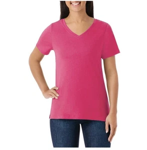 Camiseta Member's Mark Cuello en V Para Mujer XXXL Manga Corta Rosa Pima Algodón Modal NUEVA - Imagen 1 de 11