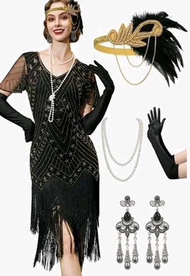YESSA Flapper Dresses for Women, 1920s Dress Great Gatsby Dress sz large - Image 1 of 4