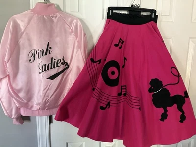 Women’s 5 pc Pink Ladies Poodle Skirt 50s Grease Halloween Dance Costume Small - Image 1 of 4