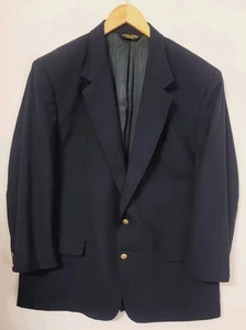 Brooks Brothers Men's Blazer 48R Navy Blue Hopsack Knit Gold Button VTG USA EUC - Picture 1 of 8