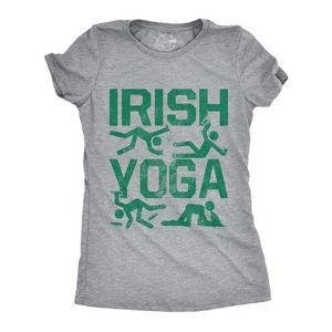 Womens Irish Yoga T Shirt Funny Saint Patricks Day Drinking Tee St Patty Graphic - Picture 1 of 8