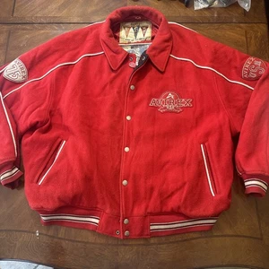 Vintage 90s Avirex 75 Varsity Sport Red New York Bomber Jacket 5XL - Bild 1 von 14