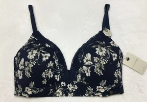 Lucky Brand BH ohne Bügel 34C dunkelblau geblümt leicht gepolstert Style LVD17553 neu mit Etikett - Bild 1 von 11